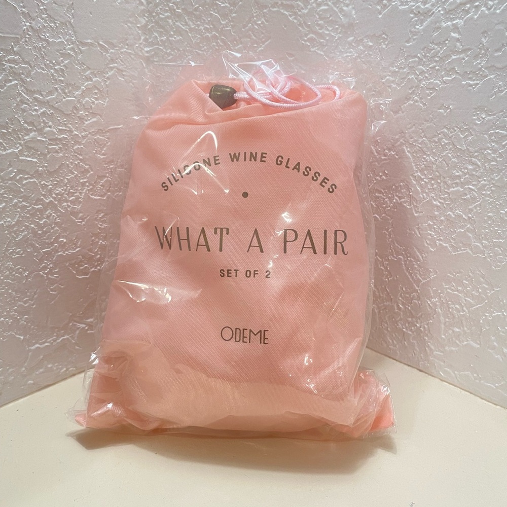 Odeme Pink Silicone Wine Glasses Pair